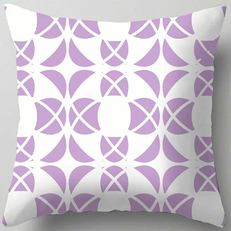 Noon Home Bedroom Decoration Rest Cushion Pillow Cover Geometric Light Luxury Digital Print Sofa Cushion Cover