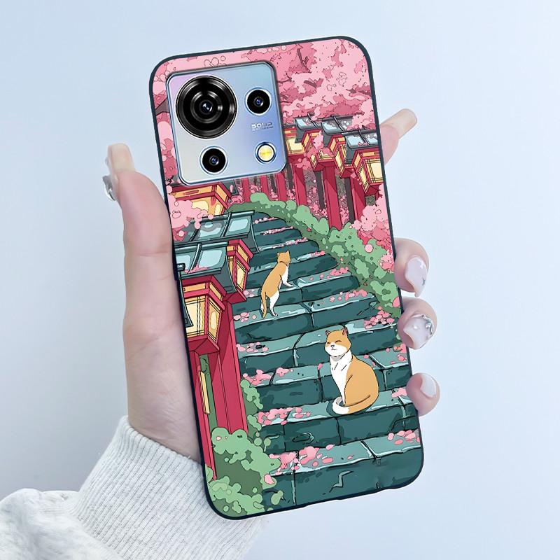 Süße Cartoon Hülle Für ZTE Blade V50 Vita 4G Bedruckte Schale Schutzhülle Weiches Silikon Schwarzes Gehäuse