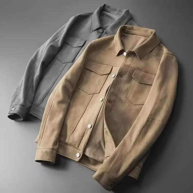 2024 Men's High-Quality Suede Lapel Jacket – Comfortable, Loose, Casual Workwear for Autumn