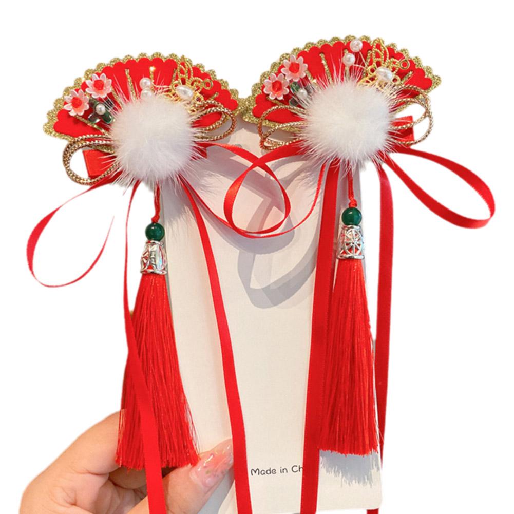 Chinese Style Children's Hair Band Red Bow Hair Clips Hair Pins Year Accessories Hair New Kids G8S8