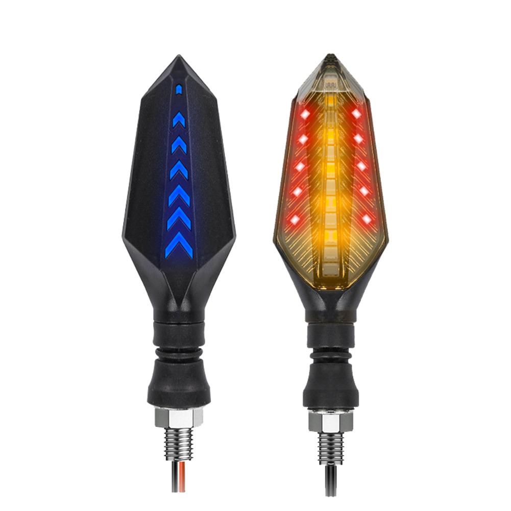 LED Motorcycle Turn Signal Lights Motorcycle Tail Lights Signal Lamp Flowing Fishbon Indicator Lights красный