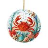 Handcrafted Sea Series Ornaments Ocean Theme Pearl Art Hanging Ornament, 2D Flat Acrylic Coastal Beach Home Decorations Life Suncatcher, Beaded