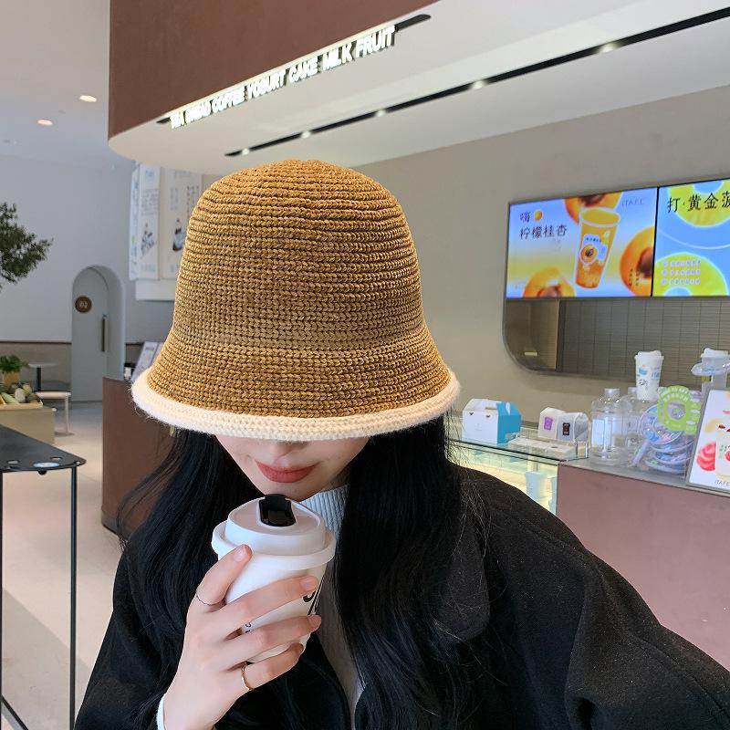 Autumn And Womens Winter Warm Knit Hat Simple Fashion Yarn Casual Fisherman Hat