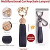 Suitable for Toyota Keychain Cover,with Leather Lanyard,Key Protector for Toyota Camry RAV4 Highlander Avalon C-HR Prius Corolla GT86 Smart Key