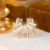 Ethnic Style Gold Color Geometric Drop Earrings for Women Luxury Zircon Earrings Daily Fine Jewelry