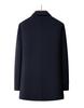 Men's Double-sided Mid-length Wool Coat with Lapel and Casual Down Liner