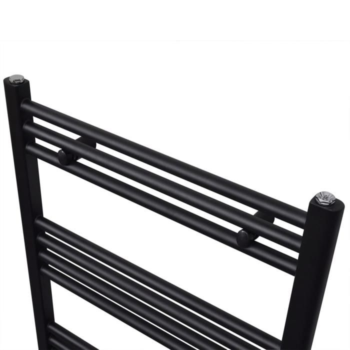 VidaXL Sèche-serviettes Porte-serviette à rails droits Noirs de 480x480 mm 141904