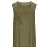 Women's Fashionable And Casual Sleeveless Vest -color Cotton And Linen Pleated Sleeveless Top T-shirt