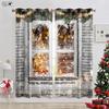 Decoração de Natal Cortinas Árvore de Natal Presente de Papai Noel Alce Lareira Flocos de Neve Festival de Ano Novo Cortinas de Impressão 3D