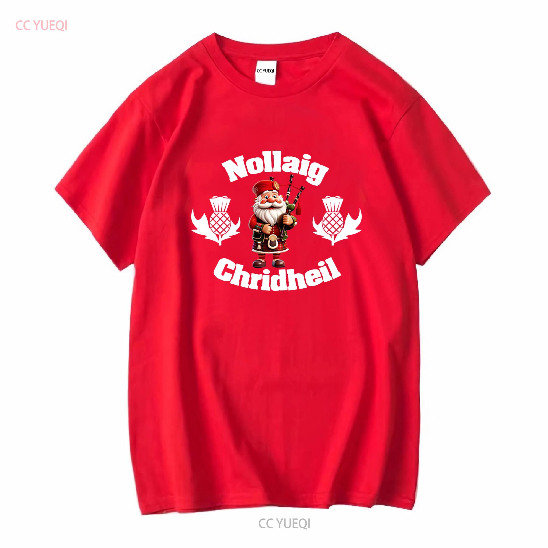 Nollaig Chridheil T shirt Mens Super Cute Scottish Christmas Bagpipes Top Boys Santa Birthday long or short sleeves vintage S