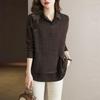 Korean Fake Two-piece Shirt Knitted Women's Spring Autumn Fashion Loose Sweater Bottoming Shirt Female Knitwear Tops
