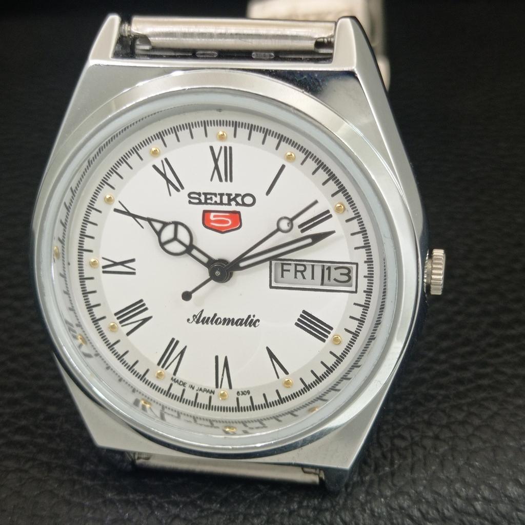 JAPAN VINTAGE REFURBISHED SEIKO 5 AUTOMATIC MENS ROMAN FIGURE WATCH a442658-1