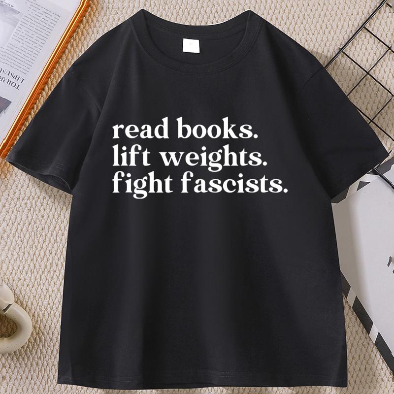 

Read Books Lift Weights T Shirt Men Women Cotton Short Sleeve Round Neck T-shirt Casual Printed Soft Tshirt Male Clothes - Me... S разноцветный