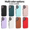 Fashion Rhombic Leather Cards Slot Case For iPhone 16 15Pro Max 14Plus 13 14 12 11 XS XR 7 8 SE2 12Mini Kickstand Cover