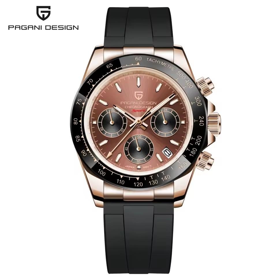PAGANI DESIGN V2 40MM Meteorite dial Men Quartz Watches Sapphire Retro Chronograph Waterproof Watch For Men Reloj0 hombr