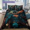 Hand-drawn Superman Bedding Set, 1 Duvet Cover & 2 Pillowcases, Suitable for Bedroom, Great Gift for Fans
