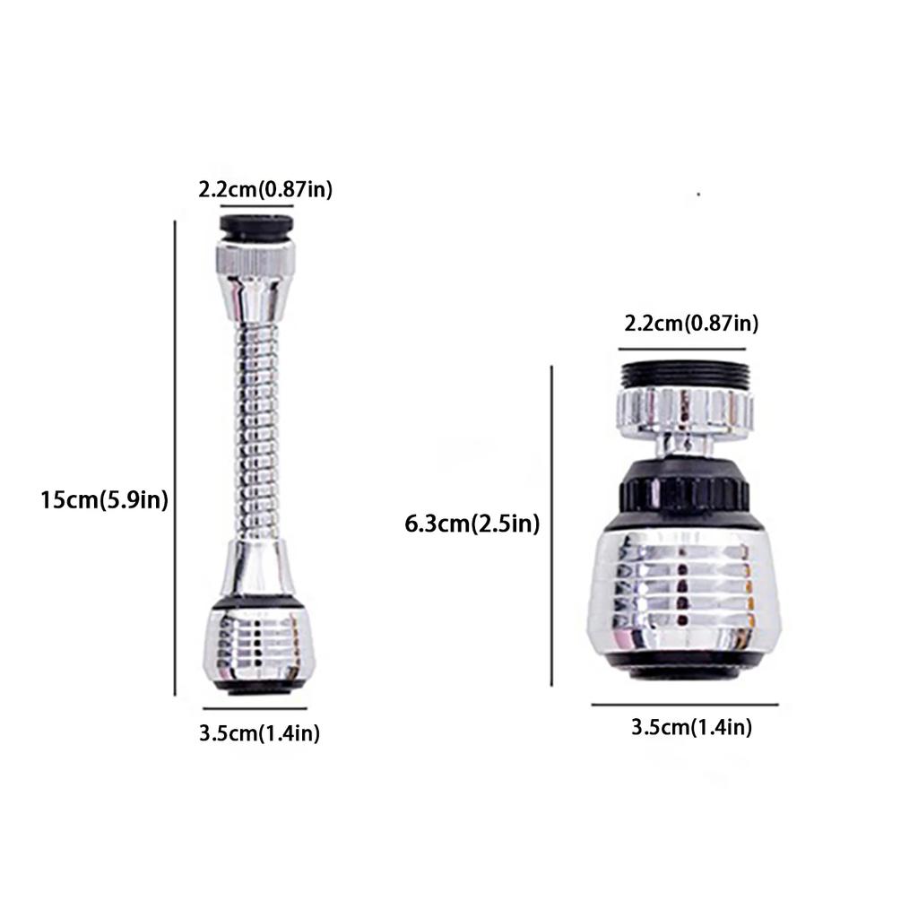 Kitchen Stainless Steel Faucet Sprinkler Water-saving Device Lengthening Rotating Splash Proof Sprinkler Spray Extender Bubbler