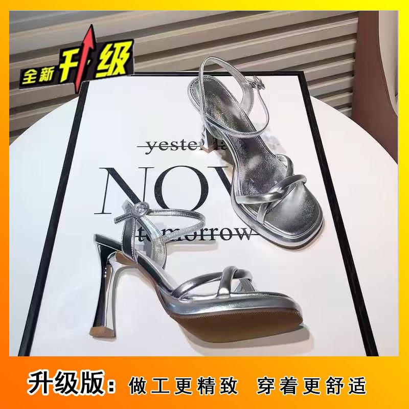 2025 Summer Cross-band Fashion Sandals Stiletto High Heels Casual Korean Version Outer Dress Fashion Sandals