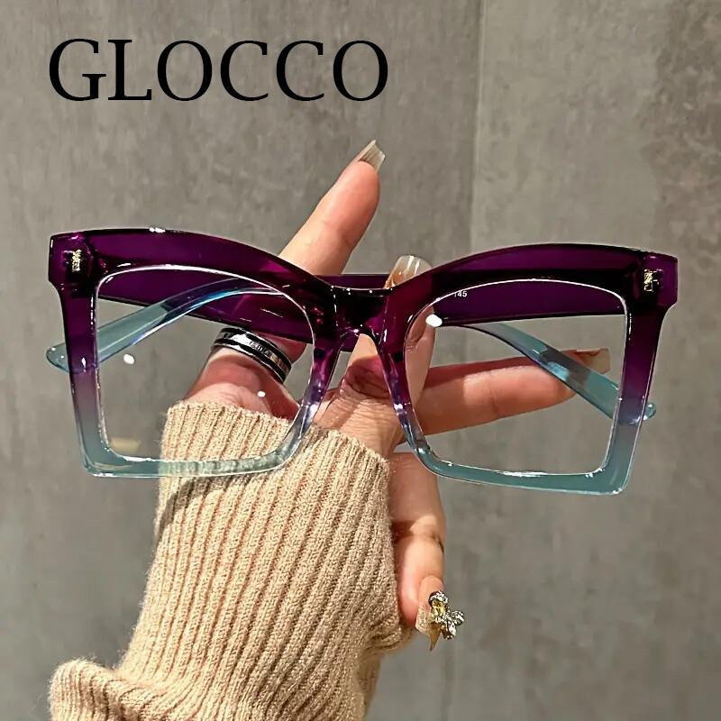 Blue Light Women's reading glasses Large Rectangular Filter Spectacle Spectacle Optical 0 Presbyopic Magnifying Square +6.0 Stylish ~ Eyeglass