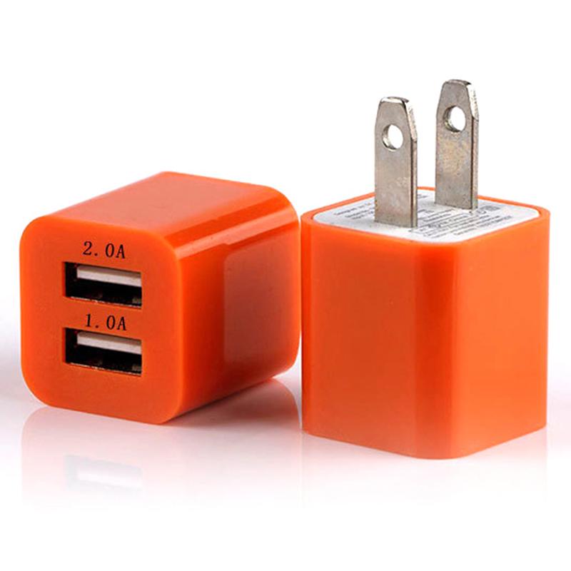 Cor 2 Portas Saída USB 5V Plug de Carregador de Parede Adaptador de Energia de Viagem Telefone