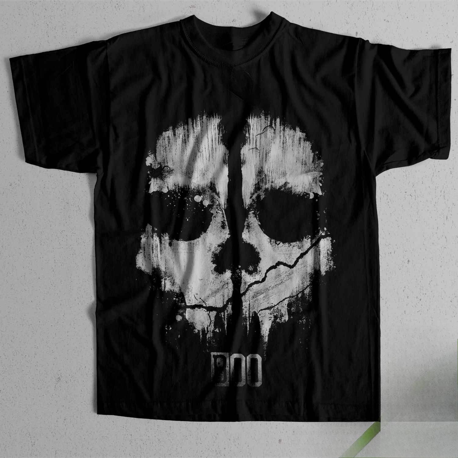 Call of Duty Ghosts Skull Pattern Embroidered TShirt for Casual Sports Streetwear L