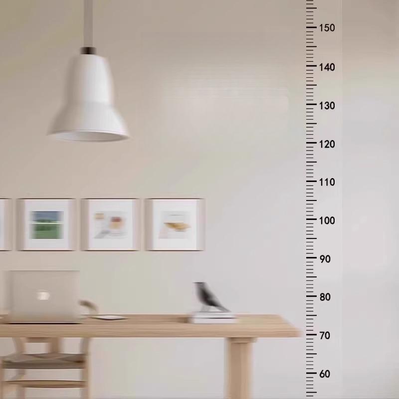 2m wall height measuring stickers for children, transparent, waterproof, and accurate height measurement.