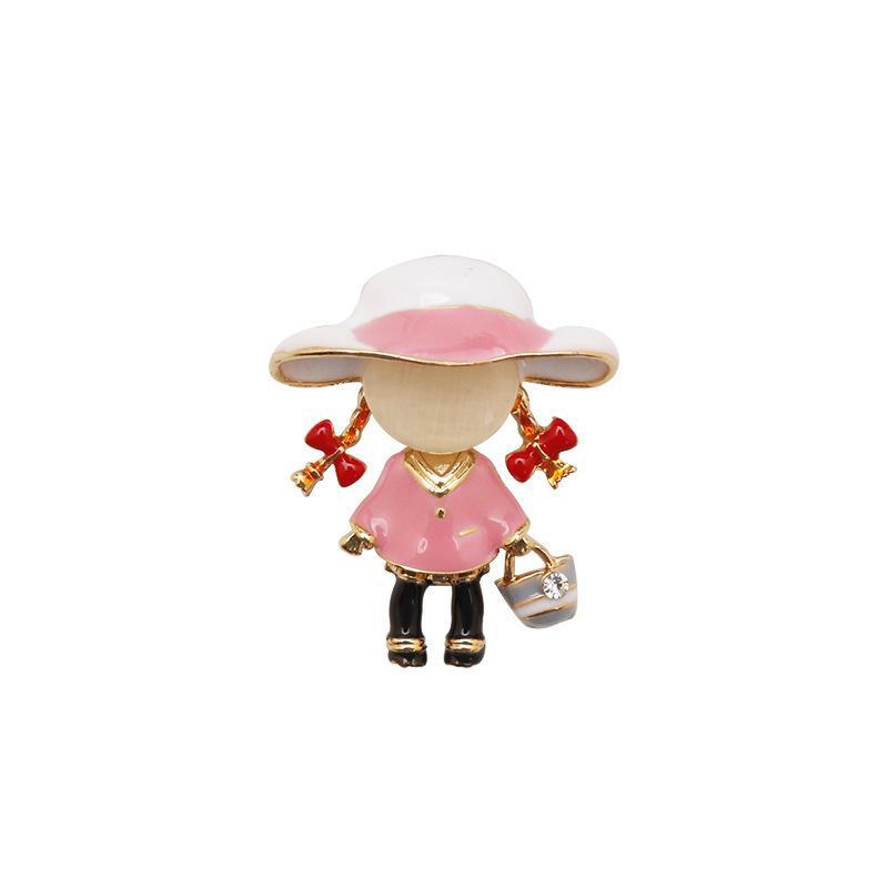Korean Cute Girl Faceless Brooch for Doctors & Nurses - Ideal for Coats, Bags, and Accessories
