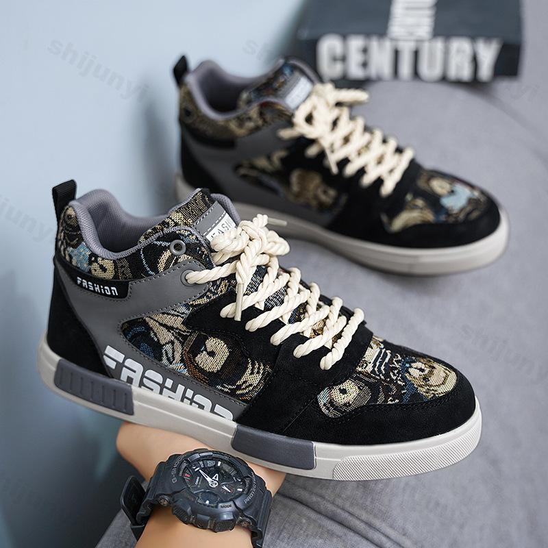 Fashion High Top Men's Casual Sport Shoes Spring 2025 New Comfortable Versatile Niche Design Comfortable Fashion Trend Non slip Sneakers