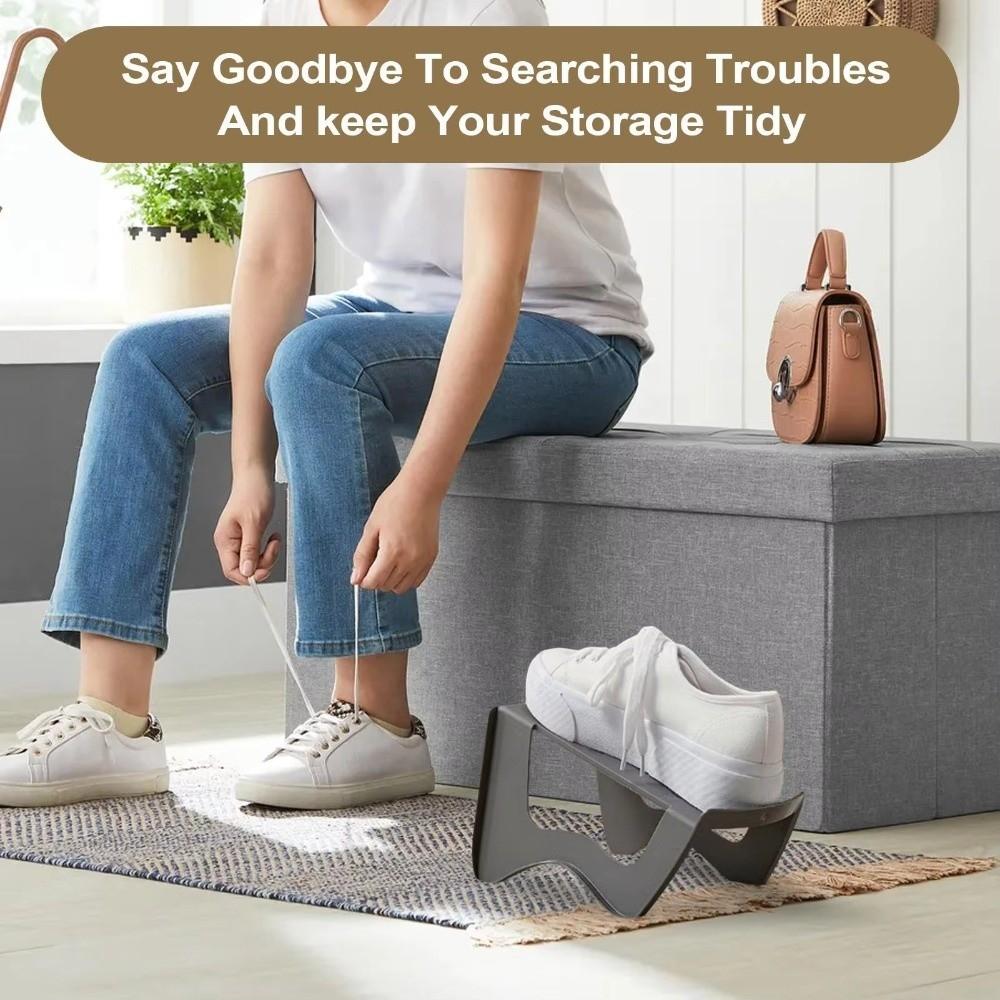 Double Layer Shoe Slots Organizer Orderly Organization Shoes Organizer Durable Shoes Rack