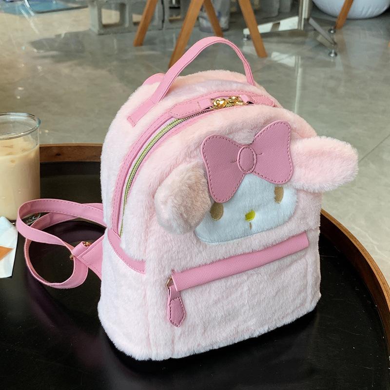 

Милый шерстяной рюкзак женский новый модный рюкзак для поездок на работу для девочки в мягком стиле, маленький рюкзак розовый