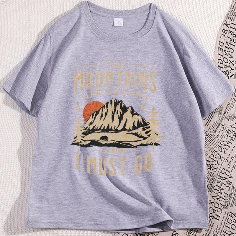 Retro The Mountains Are Calling Tshirt Hiking T Shirt Camping Travel Tshirt Nature Lover Camping Vacation Tshirt Clothes