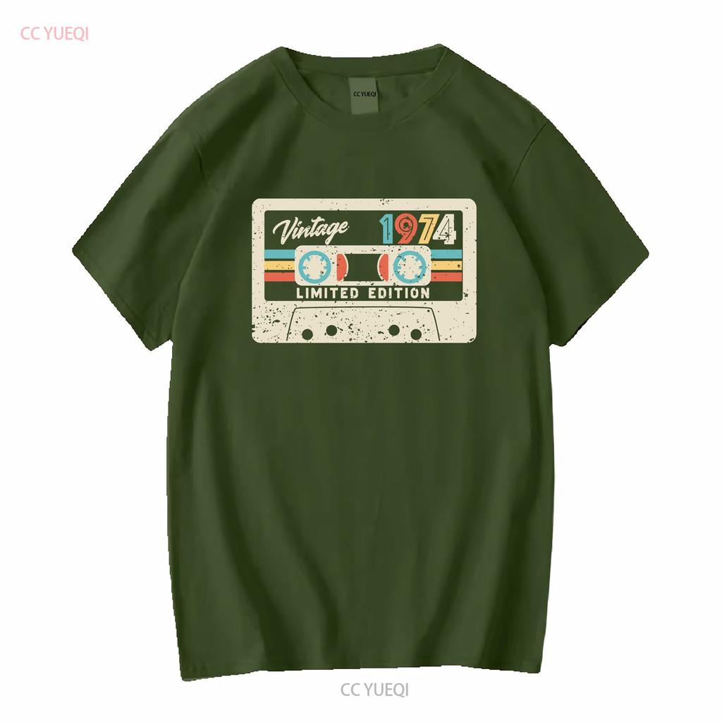 50th Birthday T Shirt Vintage 1974 Limited Edition Cassette For Long Or Short Sleeves Vintage Washed Breathable