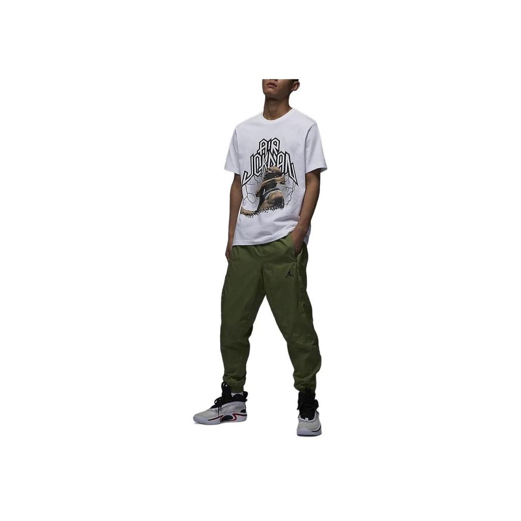 Jordan American Vintage Letter Print Pattern Round Neck Casual Short Sleeve T-Shirt Men Tops White FN6017-100