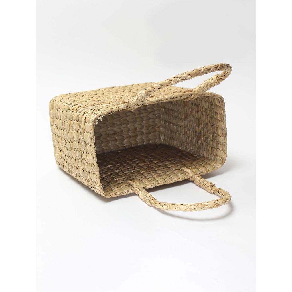 Handmade Gift Hamper Baskets|Decorative Storage Baskets|Clothes Storage Baskets|Fruit Baskets (Small Rectangular (26 * 18 * 11)) Dry Grass