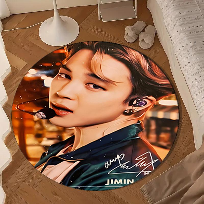 K-pop Music Group Round Rug for Livingroom,Bedroom, Palyroom, Chair Rug, Area Rug, Circle Carpet, Large Size Fan Christmas Gift