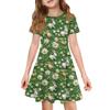 Girl Summer Dress Color & Print Short Sleeve Dress With Pocket Casual Dress Shorts Sleeve Party Dress Easter Day