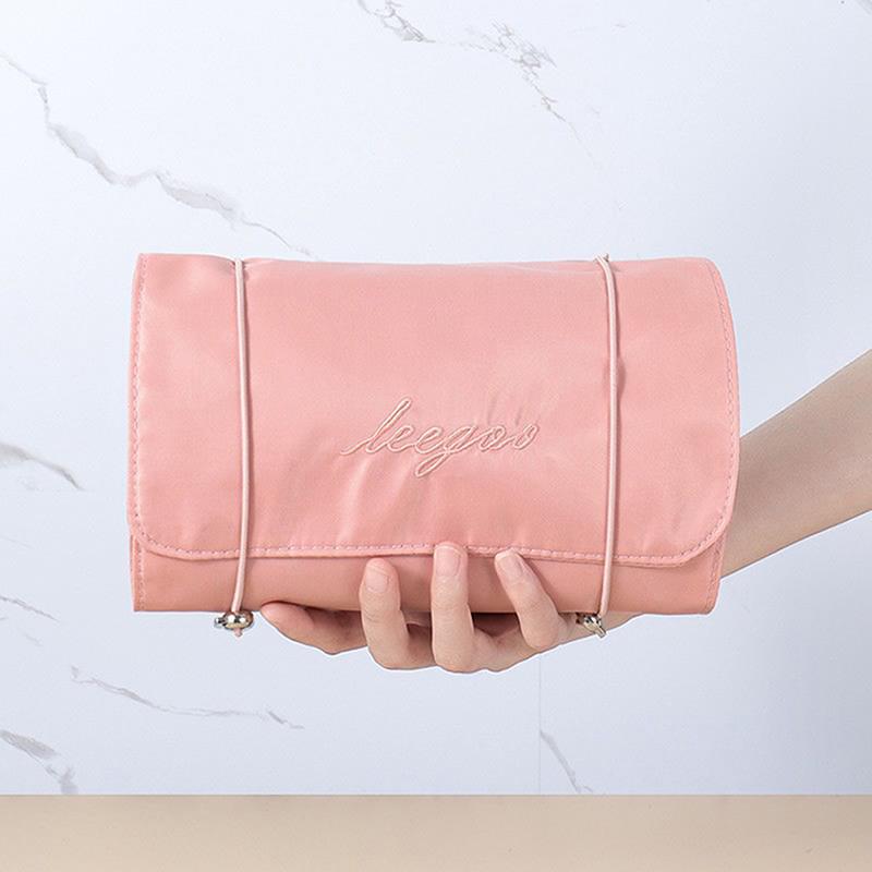 4 In 1 Cosmetic Bag For Women Zipper Mesh Separable Cosmetics Pouch Ladies Foldable Nylon Bag Rope Makeup Bag