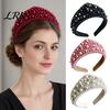 Cute Hair Bands for Parties Faux Pearl and Diamond Headband Women, Fashion Crown Style Headband, Elegant Breathable Cotton Headpieces Sensitive