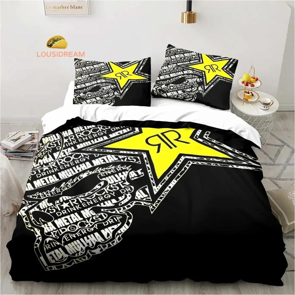 Drinks Rockstar Energy Sheets Quilt Covers Bedding Dormitory Sheets Bedding Set Soft Warm Bedding Set