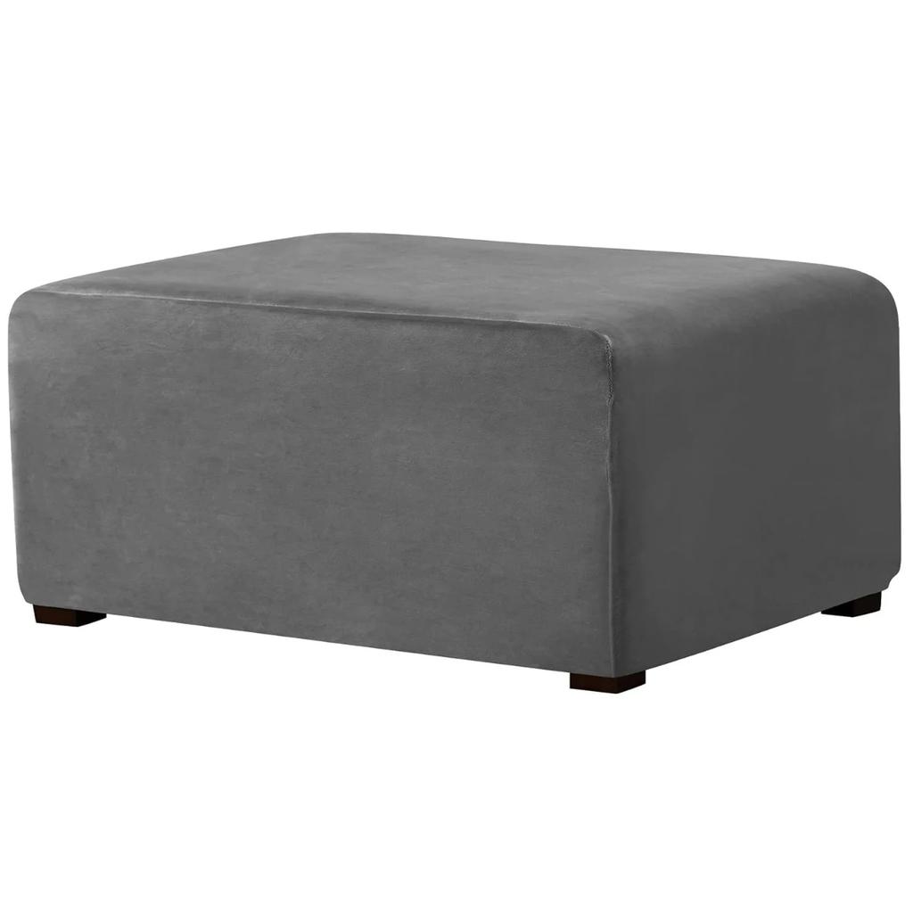 4 Szie Real Velvet Form Stretch Rectangle Folding Storage Covers Ottoman Washable Removable Footstool Protect Slipcovers