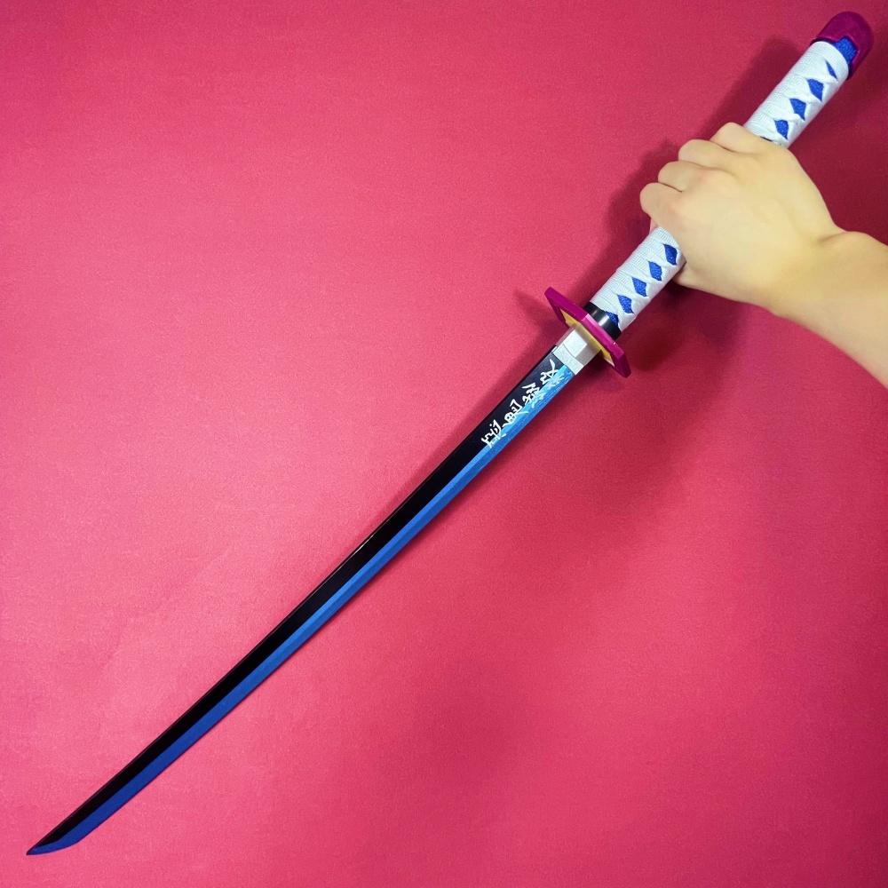 

40inch Demon Slayer Tomioka Giyuu Katana Real Dimension Japanese Katana Samurai Sabre Kimetsu No Yaiba Sword Animation Costume Play Prop Plaything