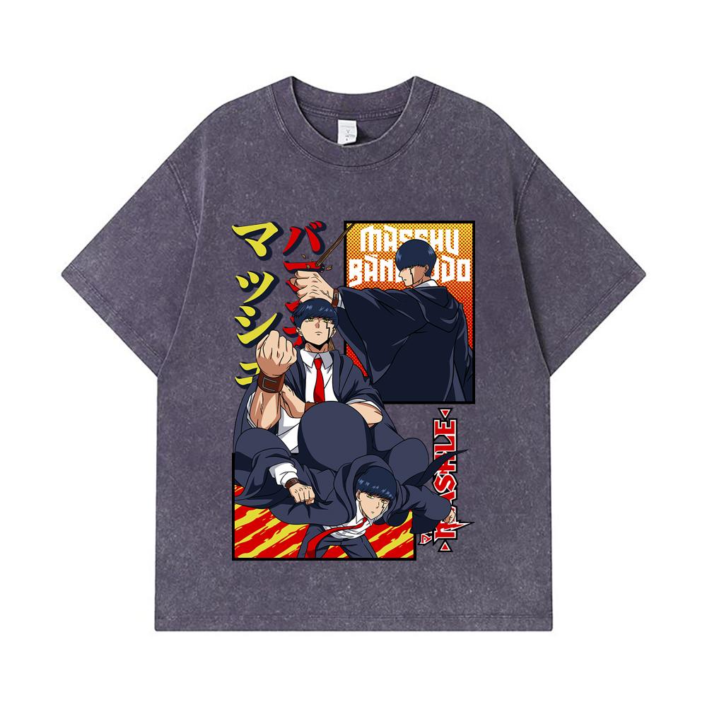 275 GSM Gewaschene T-Shirts 100% Baumwolle Mashle V3 Mash Druck Unisex Schweres Baumwoll-T-Shirt