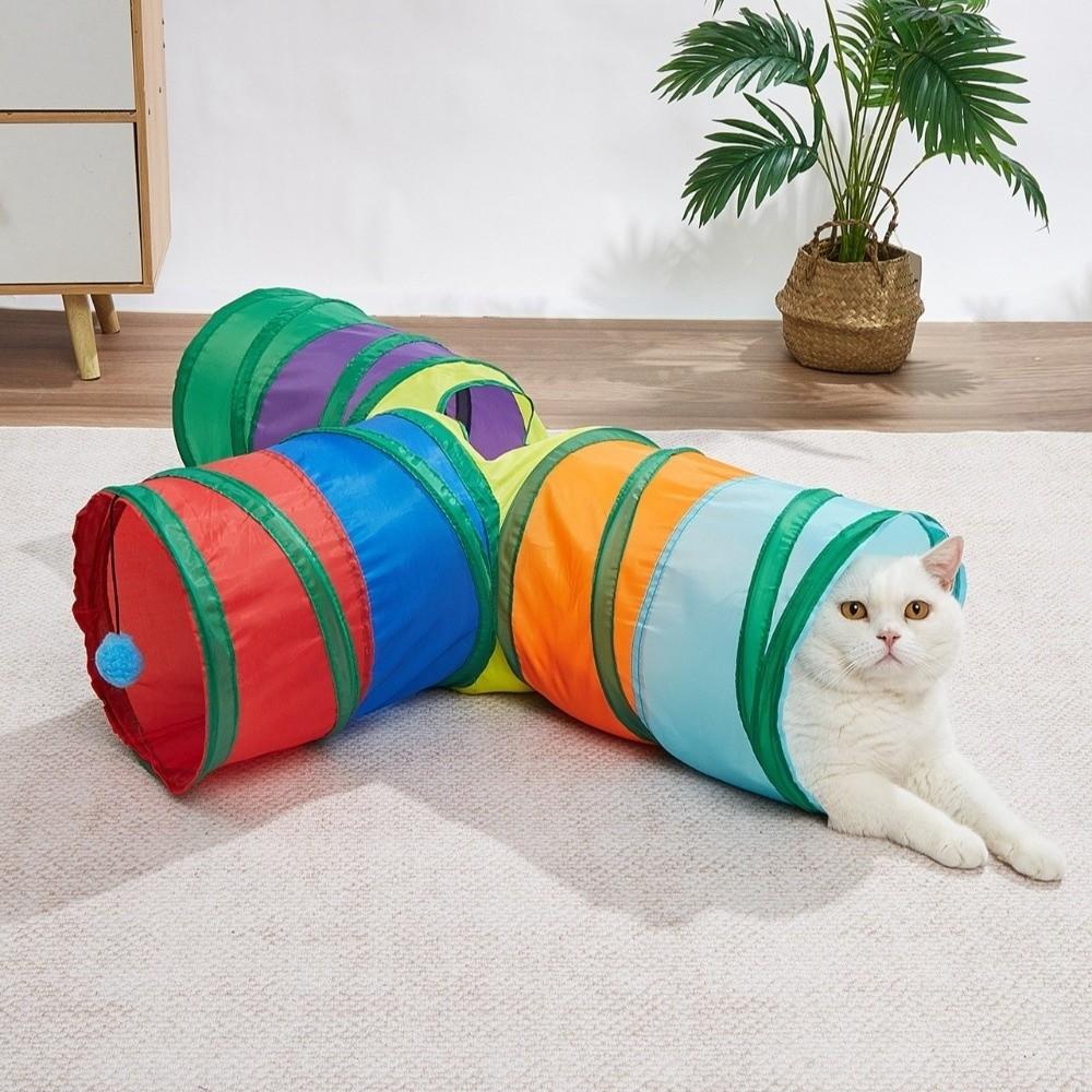 Breathable Folding Cat Tunnel Toys Interactive Pet Collapsible Tube Toy  Relieve Boredom