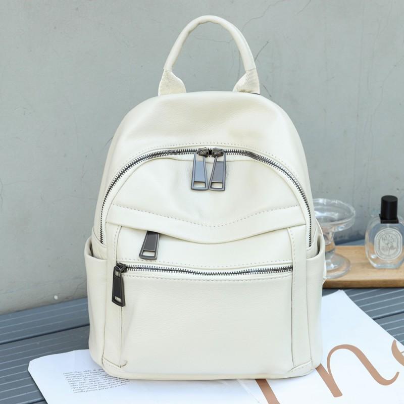

Women s Bag Simple Fashionable Genuine Leather Backpack Large-capacity Natural Fall Cowhide Travel Students schoolbag 27x13x31cm
