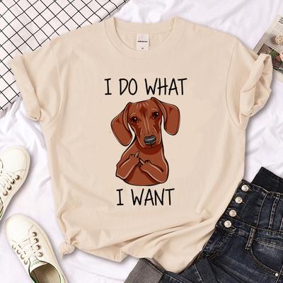 Dackel Oberteil Damen Streetwear Sommer Lustiges T-Shirt Mädchen Grafik Kleidung