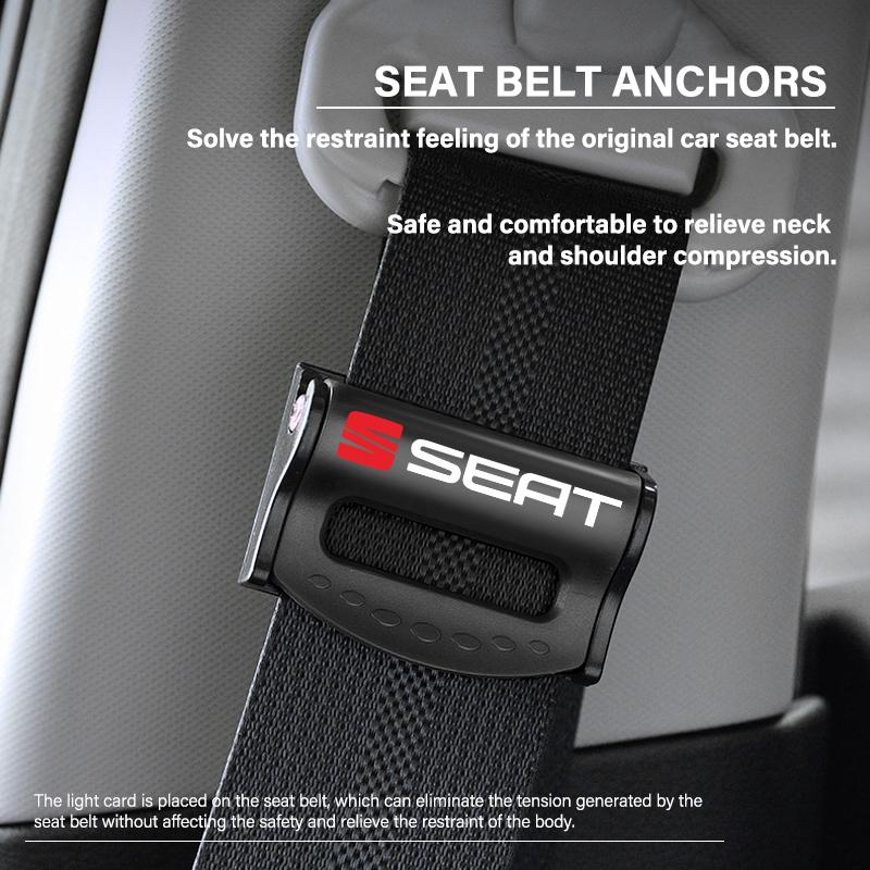 2pcs Car Seat Belts Clips Safety Adjustable Stopper Buckle Clip for Seat Alhambra MK3 Leon FR Altea Ibiza Toledo Cordoba Arona Ateca