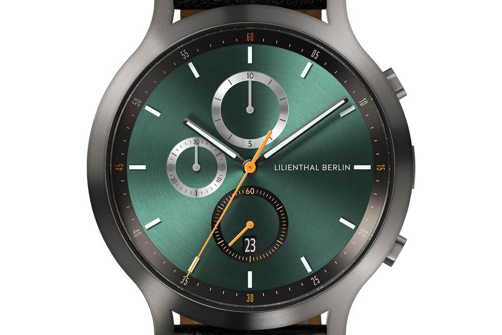 Chronograph Date Made in Black [Lilianthal Berlin] Watch, Germany, C01-022-B004FB, Men's,
