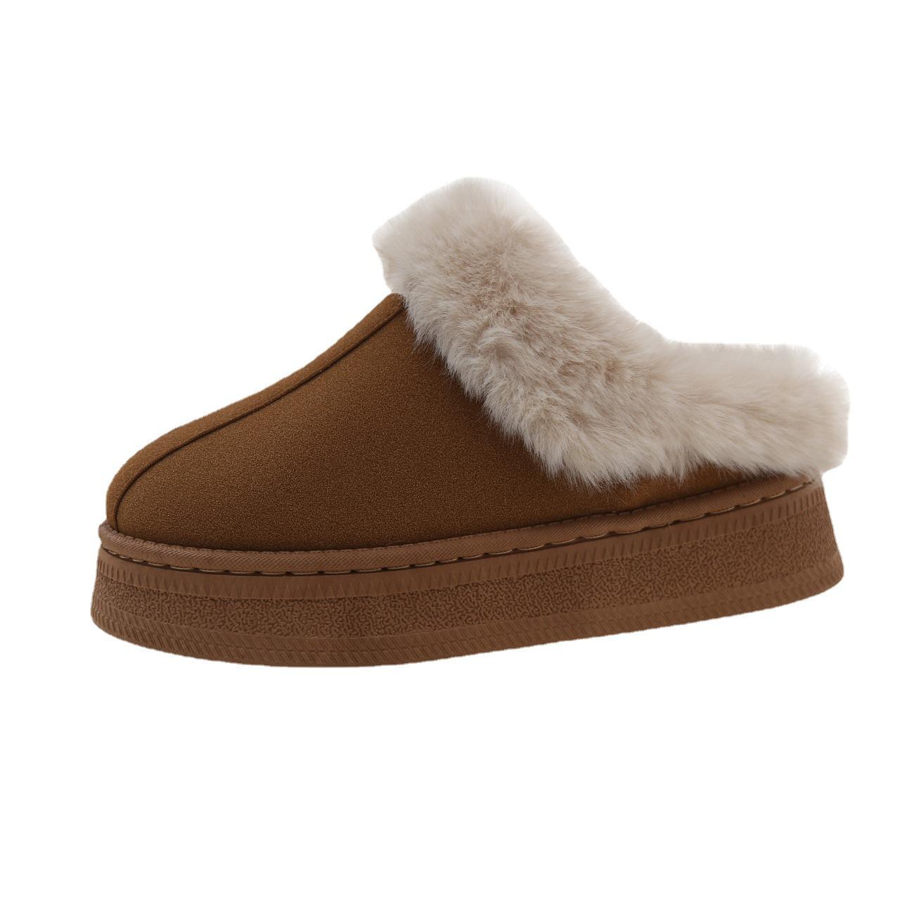 

Женские зимние ботинки One Foot Snow Boots корейского производства на толстой подошве, короткие, толстые, легкие, хлопковые туфли 41 коричневый