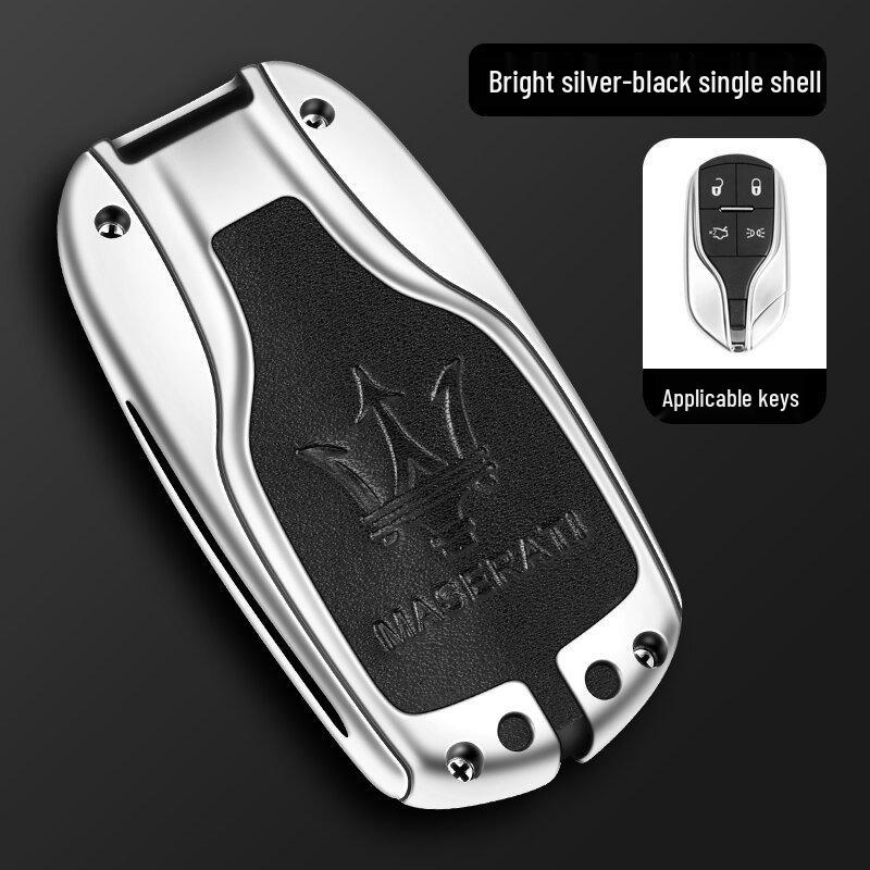Maserati Quattroporte, Levante, Ghibli Metal Leather Key Case Protective Shell