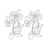 Silver Needle White Heart Tassel Earrings: Luxurious, Versatile, and Stylish Stud Earrings for Women.